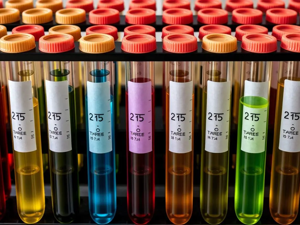 Urine Colours Test Tubes of Urine